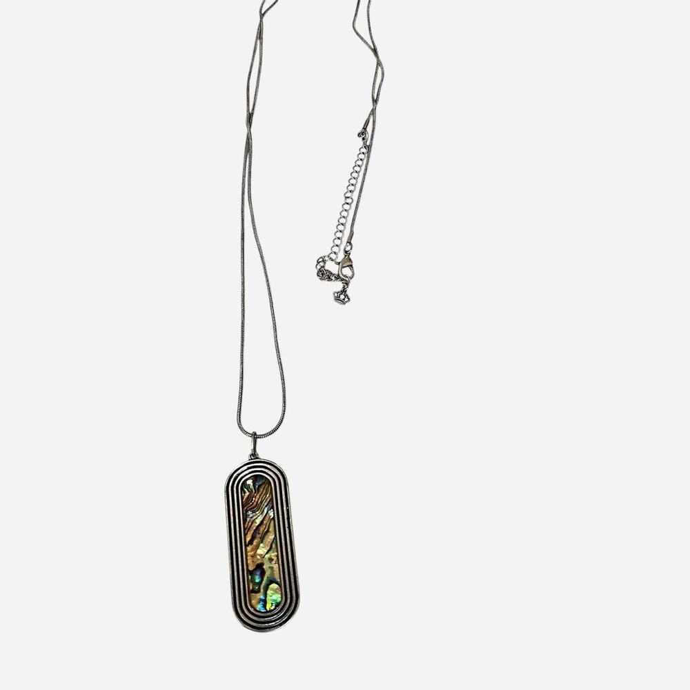 Reversible Abalone & Turquoise Pendant Necklace